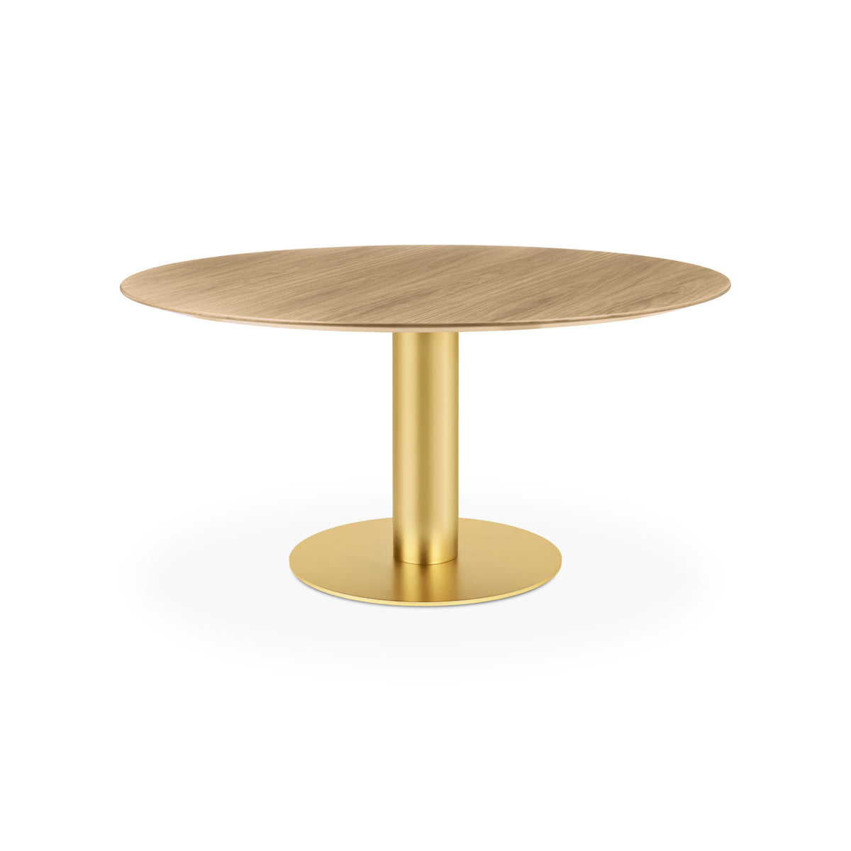 Gubi Dining Table – 150x72 / Metal (Brass) / (Oak Semi Matt Lacquered)-1