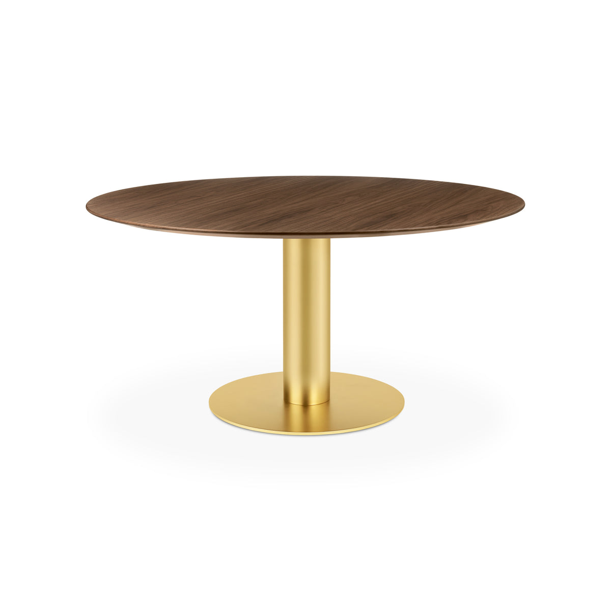Gubi Dining Table – 150x72 / Metal (Brass) / Wood (American Walnut Semi Matt Lacquered)-1