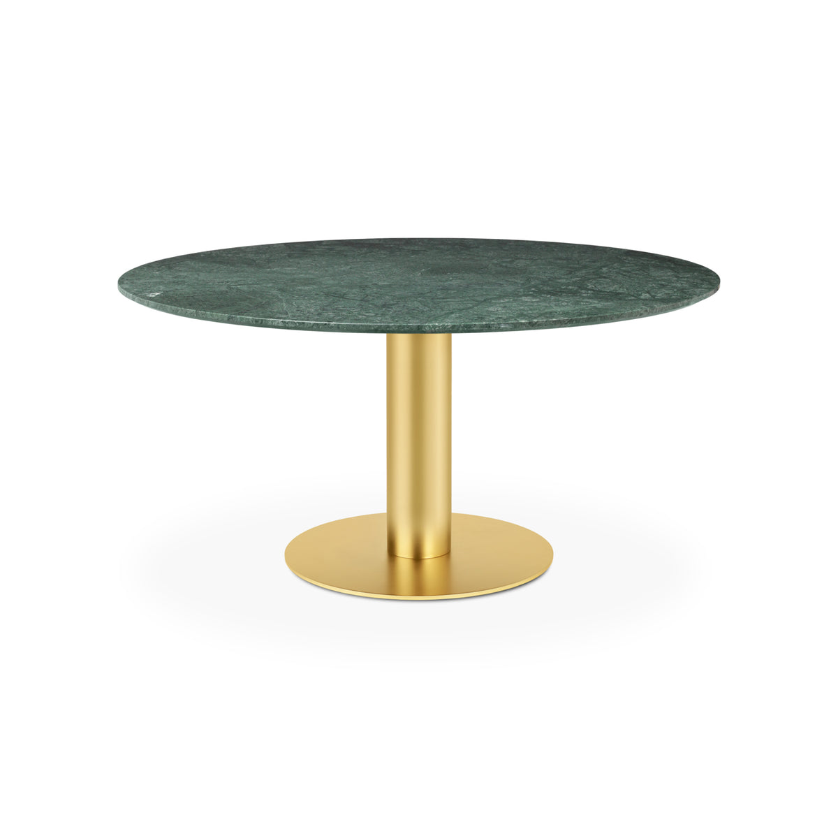 Gubi Dining Table – 150x72 / Metal (Brass) / Marble (Green Guatemala)-1