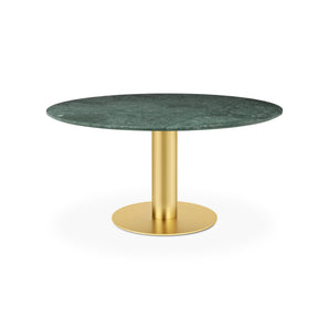 Gubi 2.0 10012805 Round Dining Table - Brass/Green Guatemala Marble