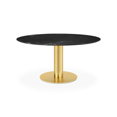 Gubi Dining Table – 150x72 / Metal (Brass) / Marble (Black Marquina)