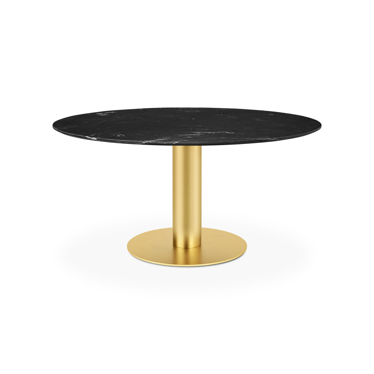 Gubi Dining Table – 150x72 / Metal (Brass) / Marble (Black Marquina)-1