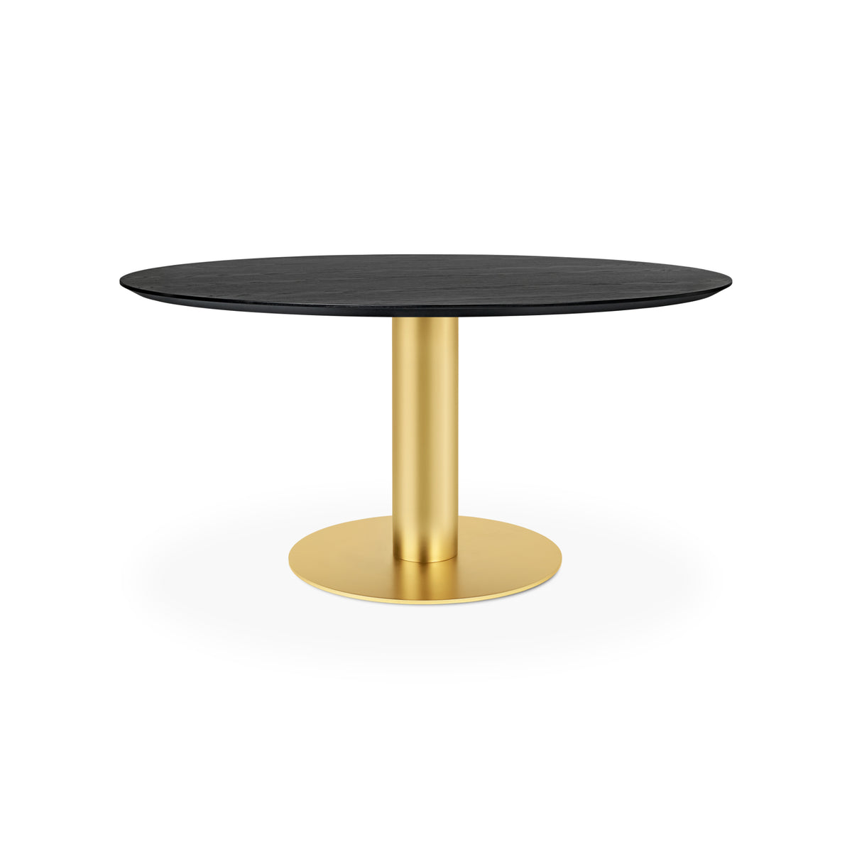 Gubi Dining Table – 150x72 / Metal (Brass) / Wood (Black Stained Ash Semi Matt Lacquered)-1