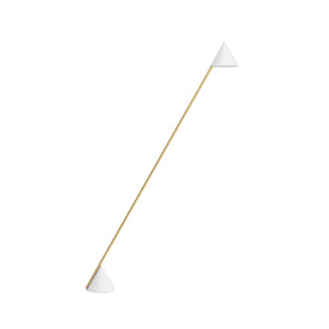 مصباح أرضي مخروطي الشكل من Hat Light - نحاسي/أبيض