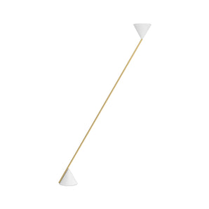 Hat Light Cone Up Floor Lamp - Brass/White