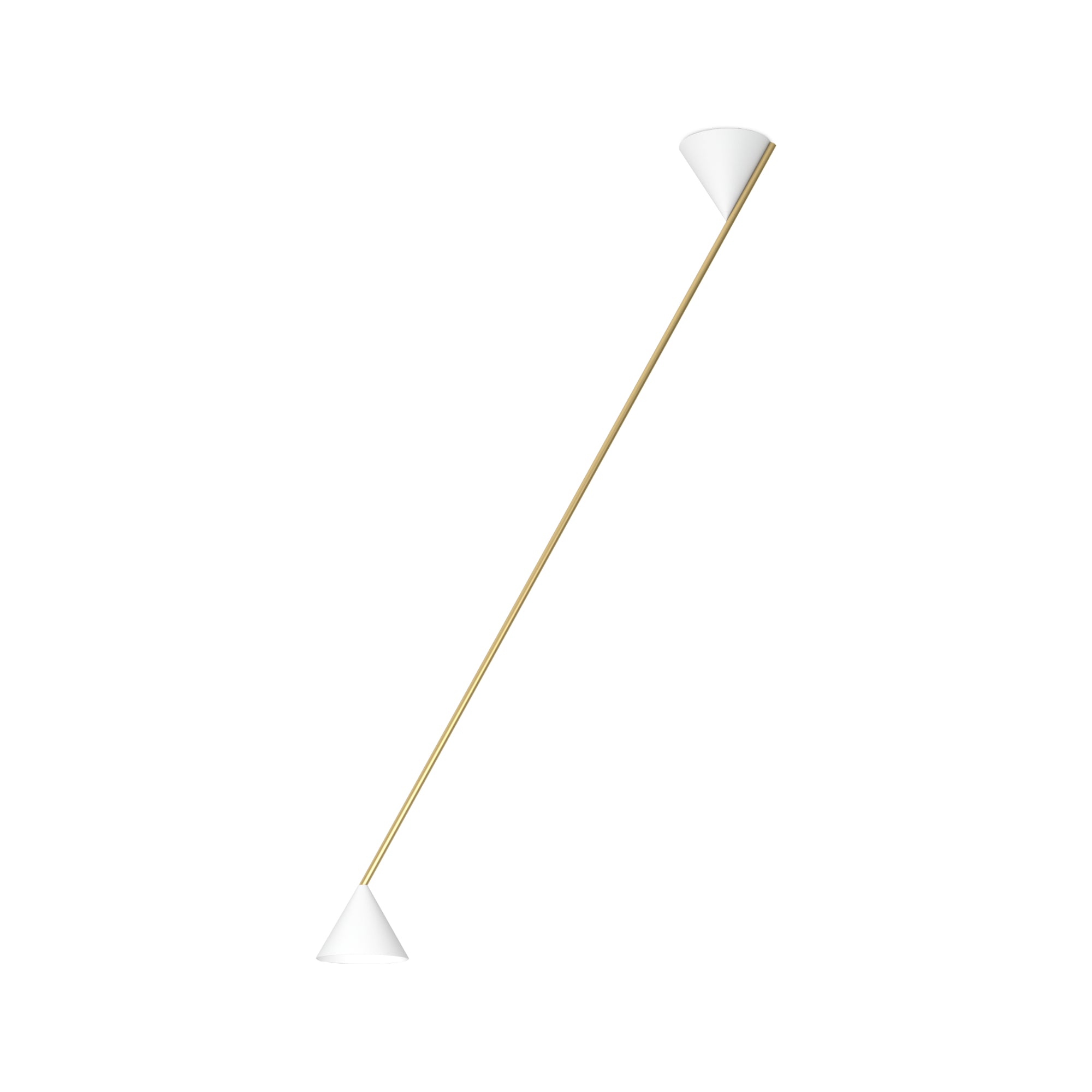 Hat Light Long Ceiling Lamp - Brass/White