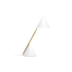 مصباح طاولة على شكل قبعة - نحاسي/أبيض