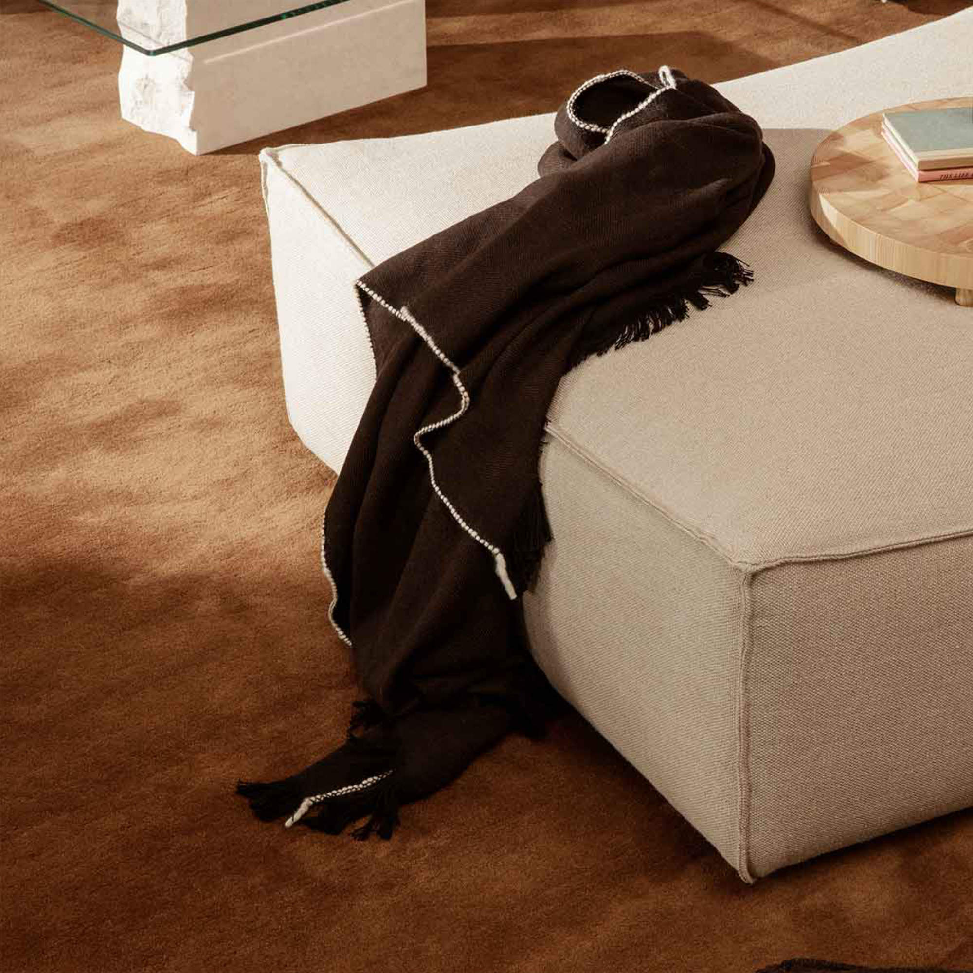 Herringbone Blanket - Dark Coffee