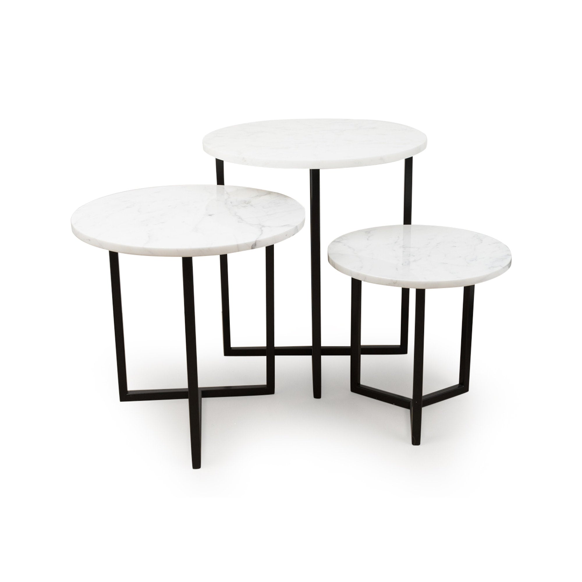 Trivia Side Table (Set 3) - Bardiglio