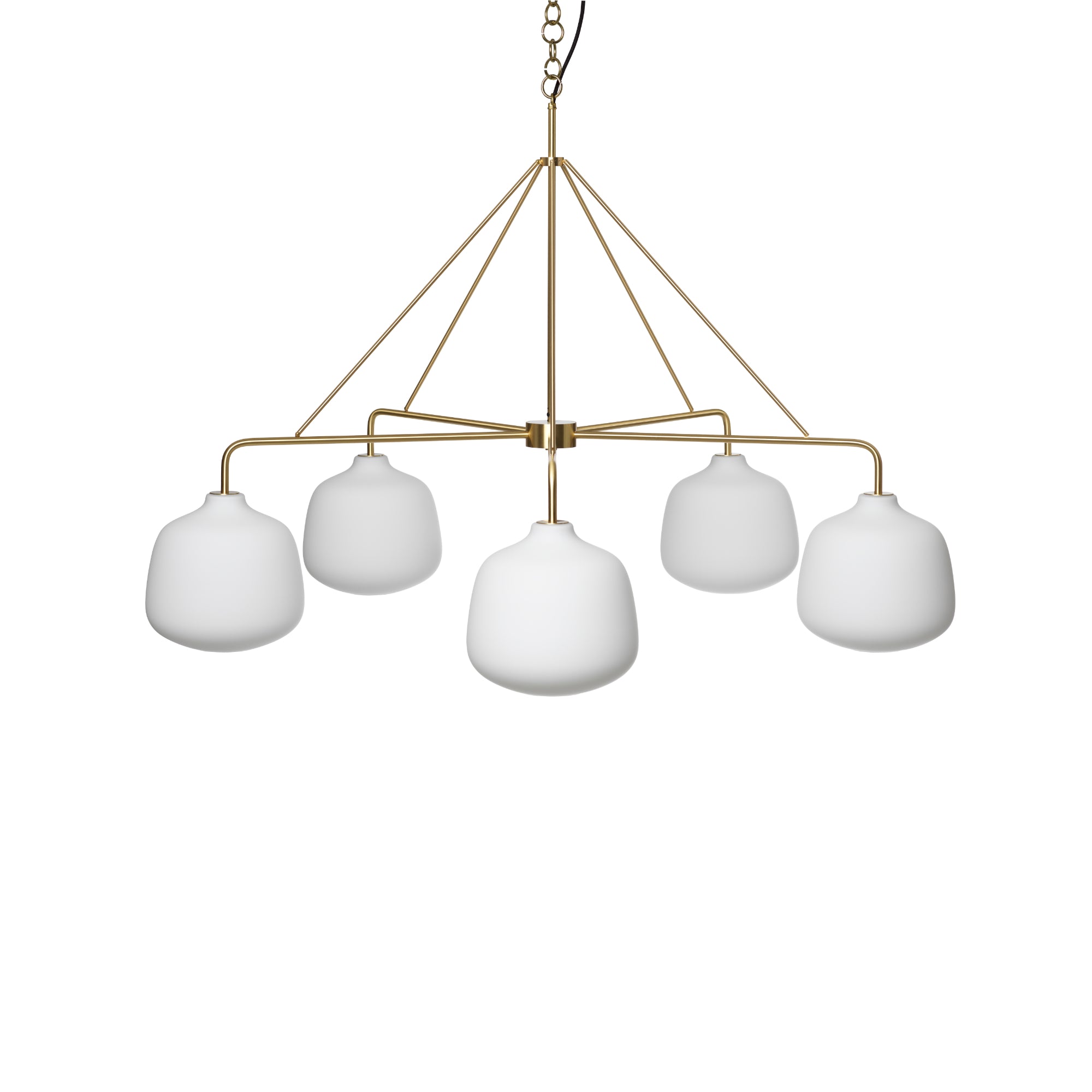 Holborn 5 1575 Pendant lamp - Brass/Opal Glass-1