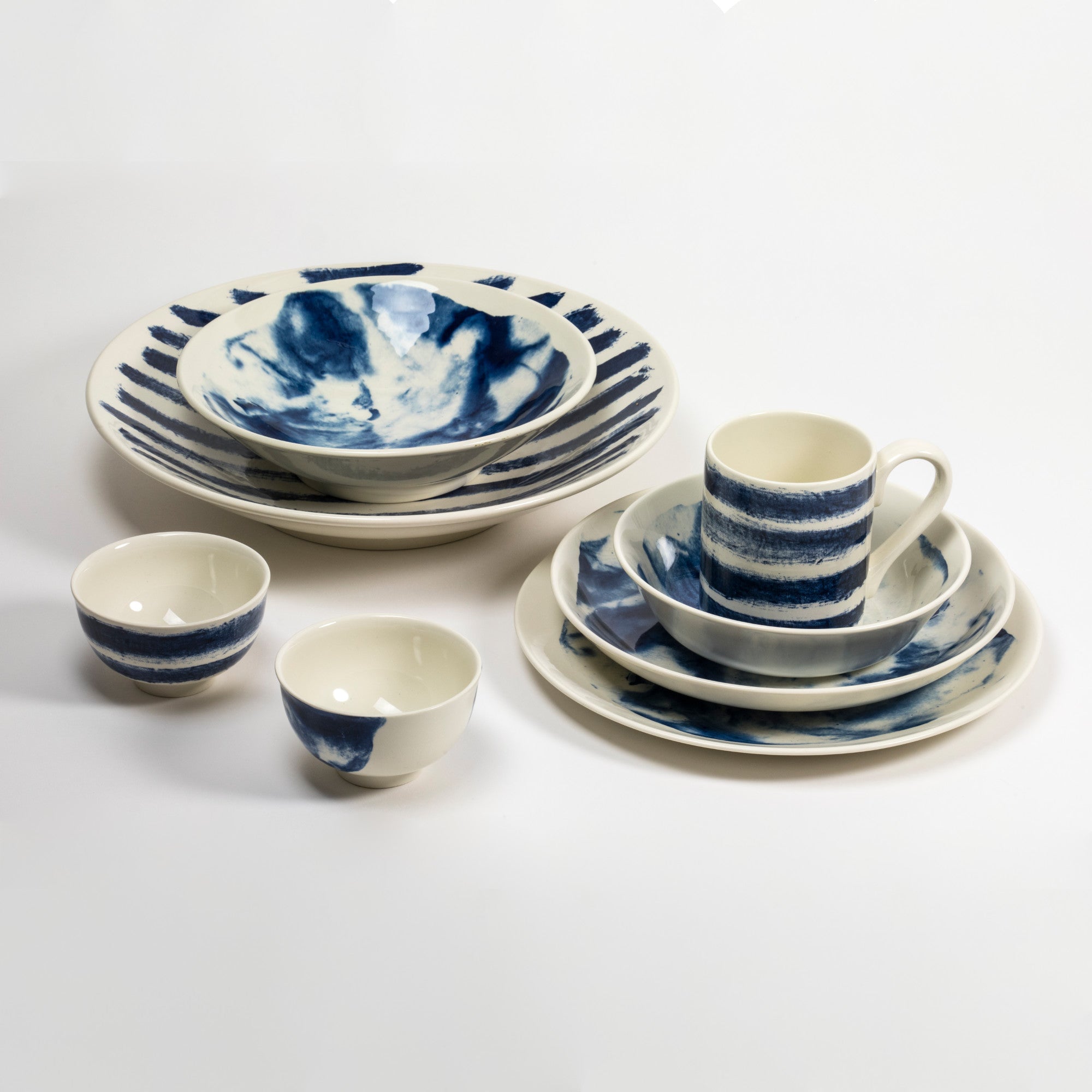 Indigo Storm Serving Bowl - Large-2