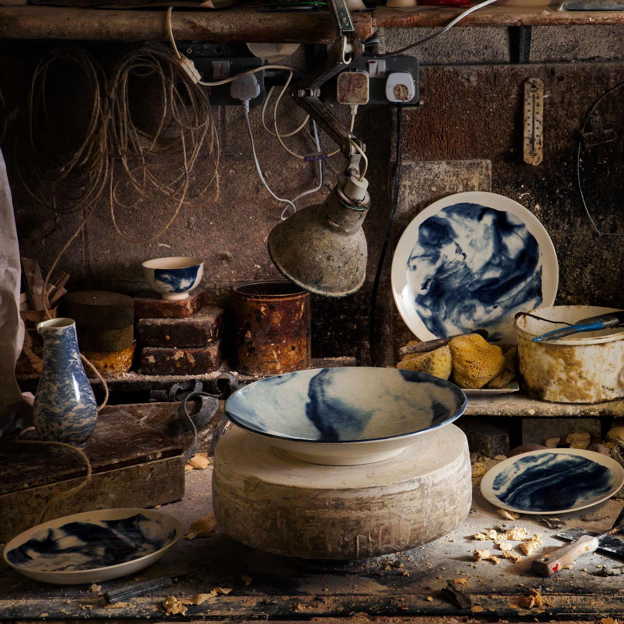 Indigo Storm Serving Bowl - Large-3