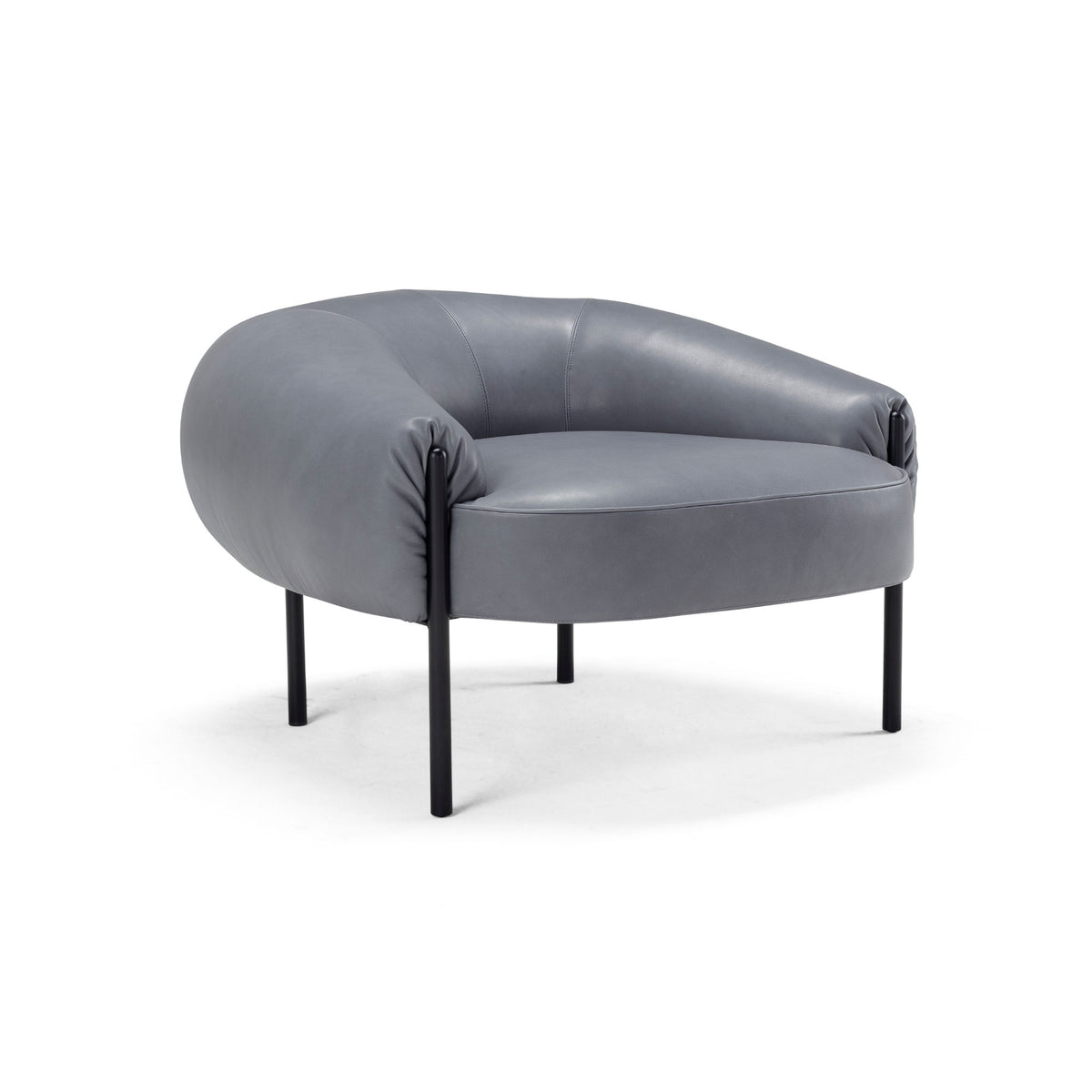 Isola Armchair – 96x67 / Metal (Ral 9005) / Leather (Nubes 008)-1