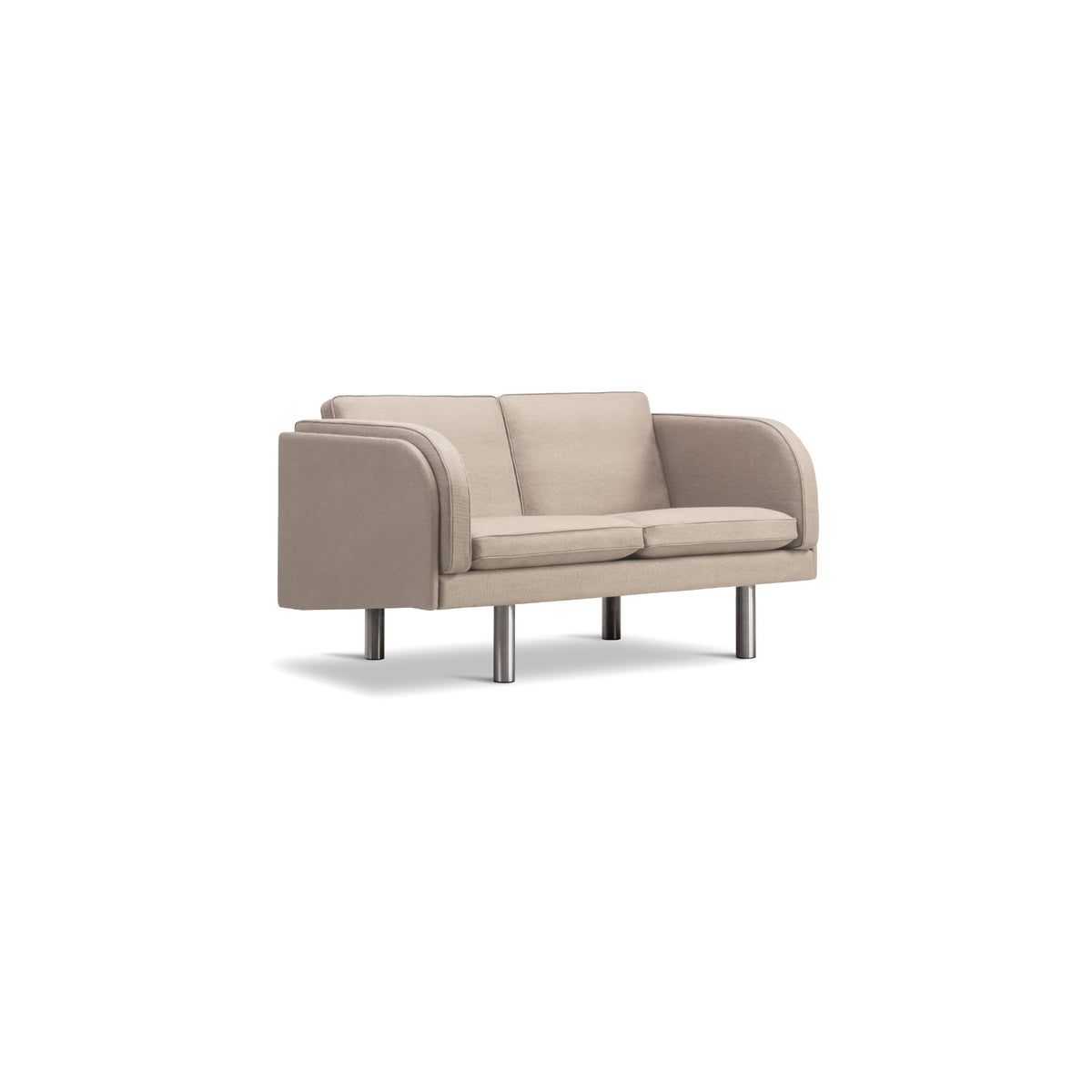 JG Sofa – 142x71 / Metal (Brushed Steel) / Fabric 1 (Grand Linen 0024)-1
