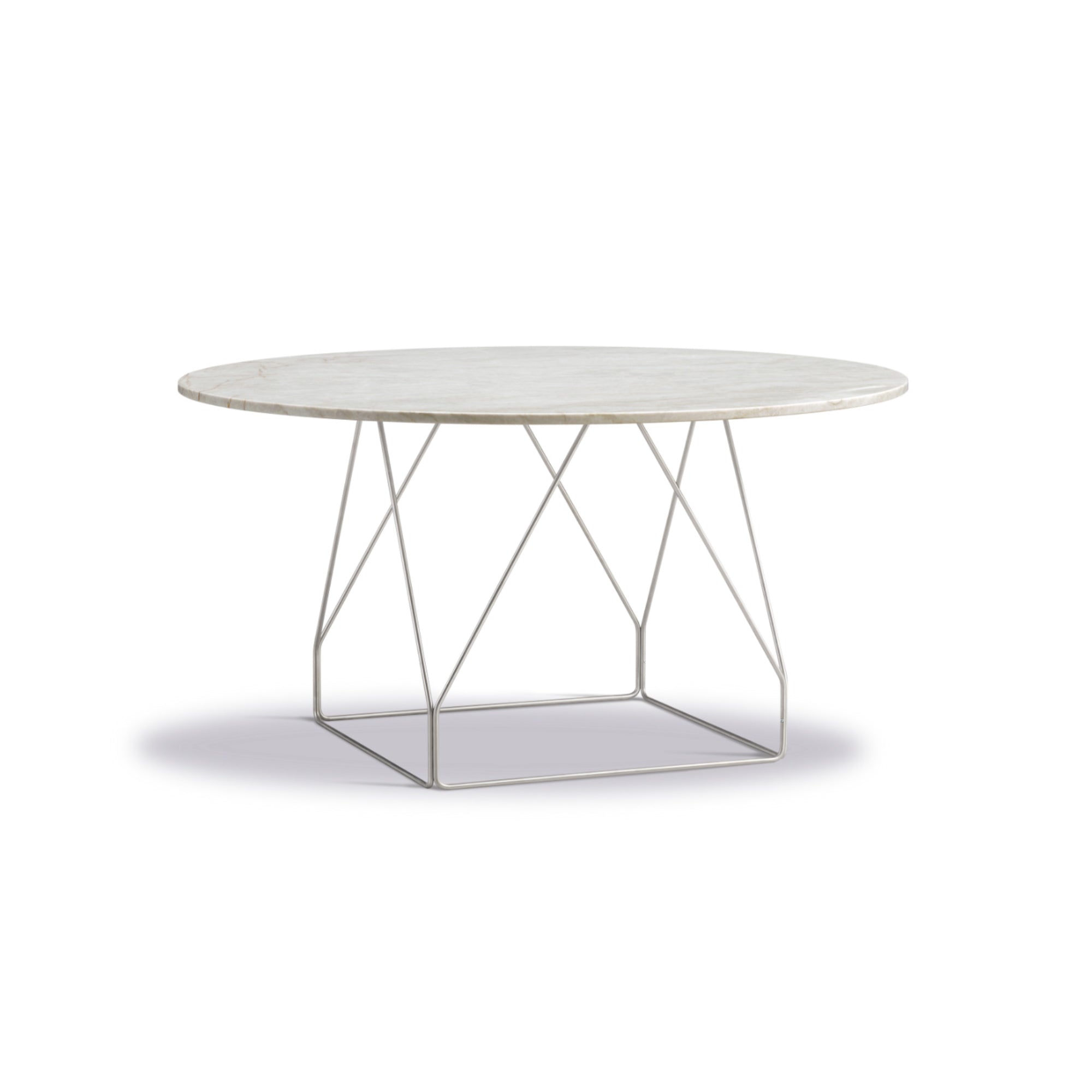 JG 6568 Dining Table - Brushed Steel/Ivory Quartzite-1