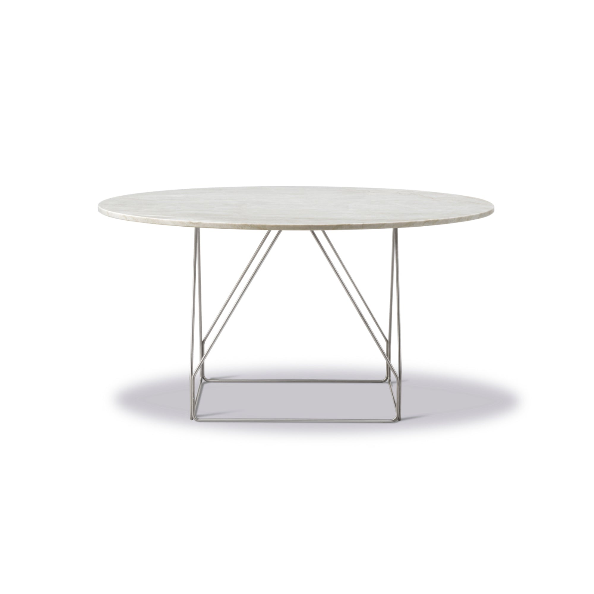 JG 6568 Dining Table - Brushed Steel/Ivory Quartzite-2