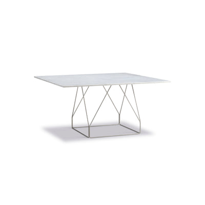 JG 6569 Dining Table - Brushed Steel/White Carrara