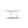 JG 6569 Dining Table - Brushed Steel/White Carrara