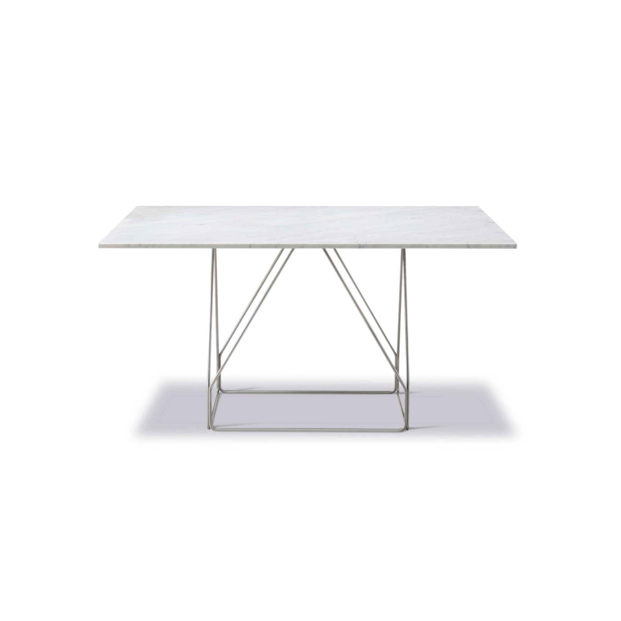 JG 6569 Dining Table - Brushed Steel/White Carrara