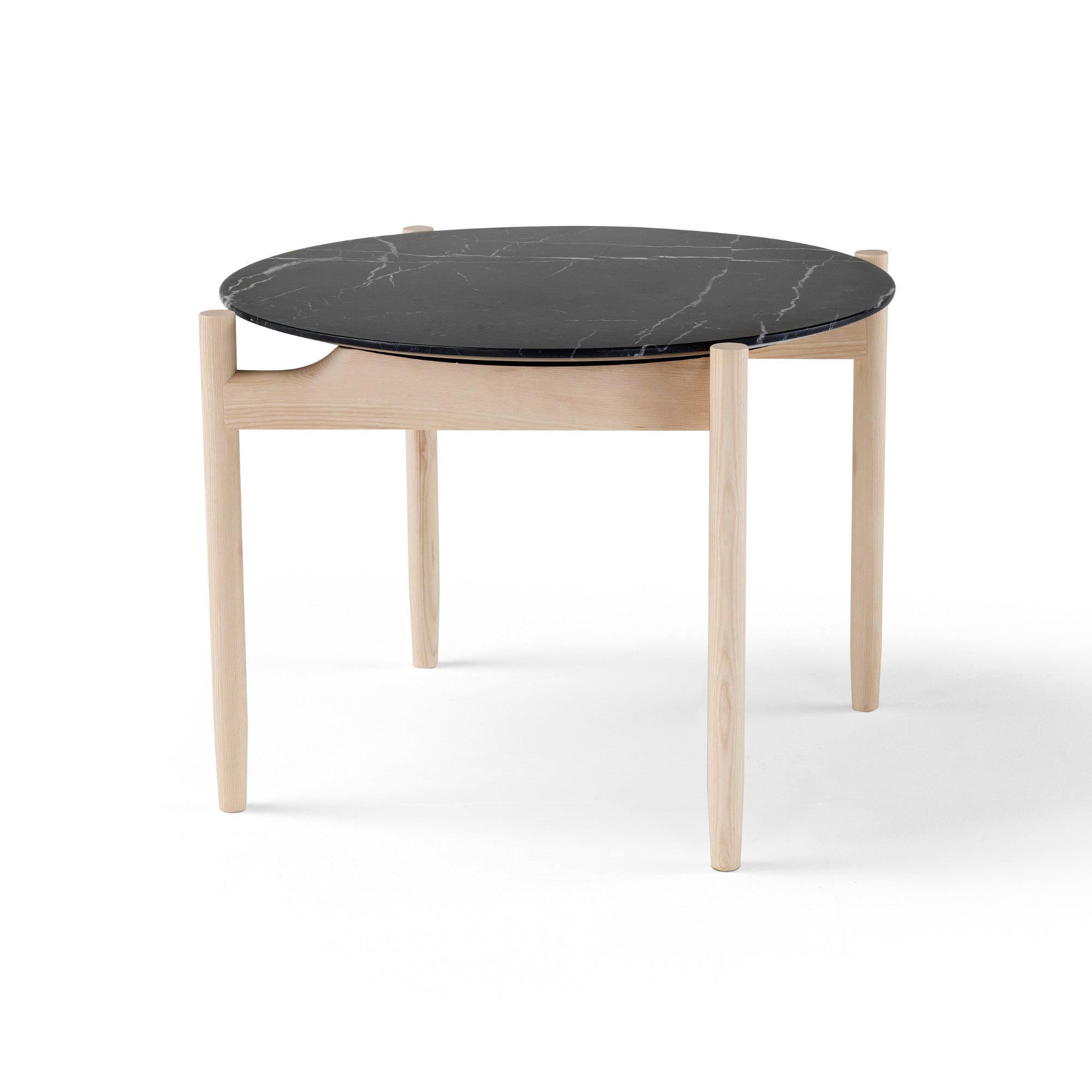 Juli T425 Side Table - Natural Oak/Marquina Marble-1