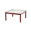 Kofi Coffee Table - Barn Red/Reeded Clear Glass