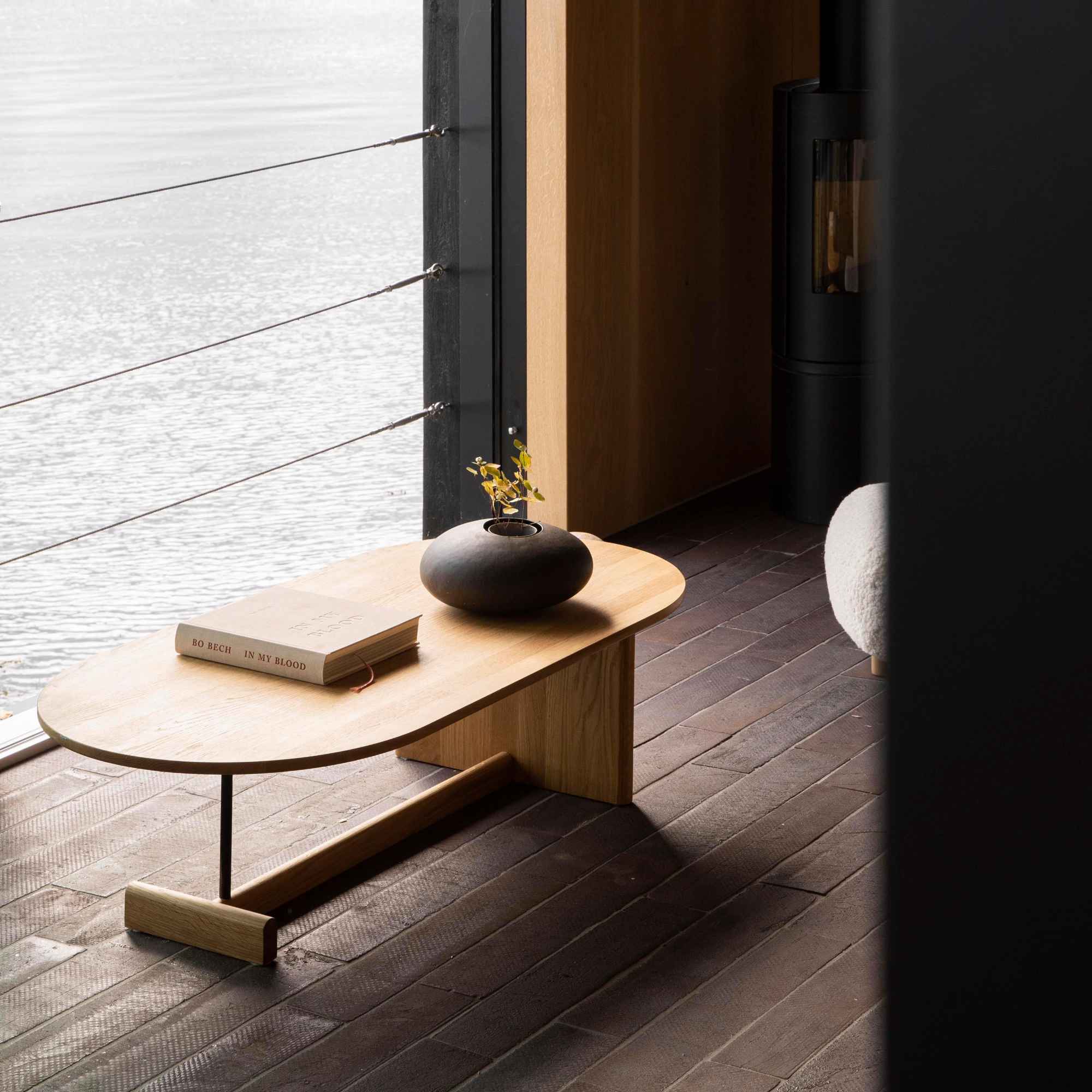 Koku 35 Oval Coffee Table - Lacquered Oak-5