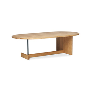 Koku Oval Low Coffee Table - Lacquered Oak