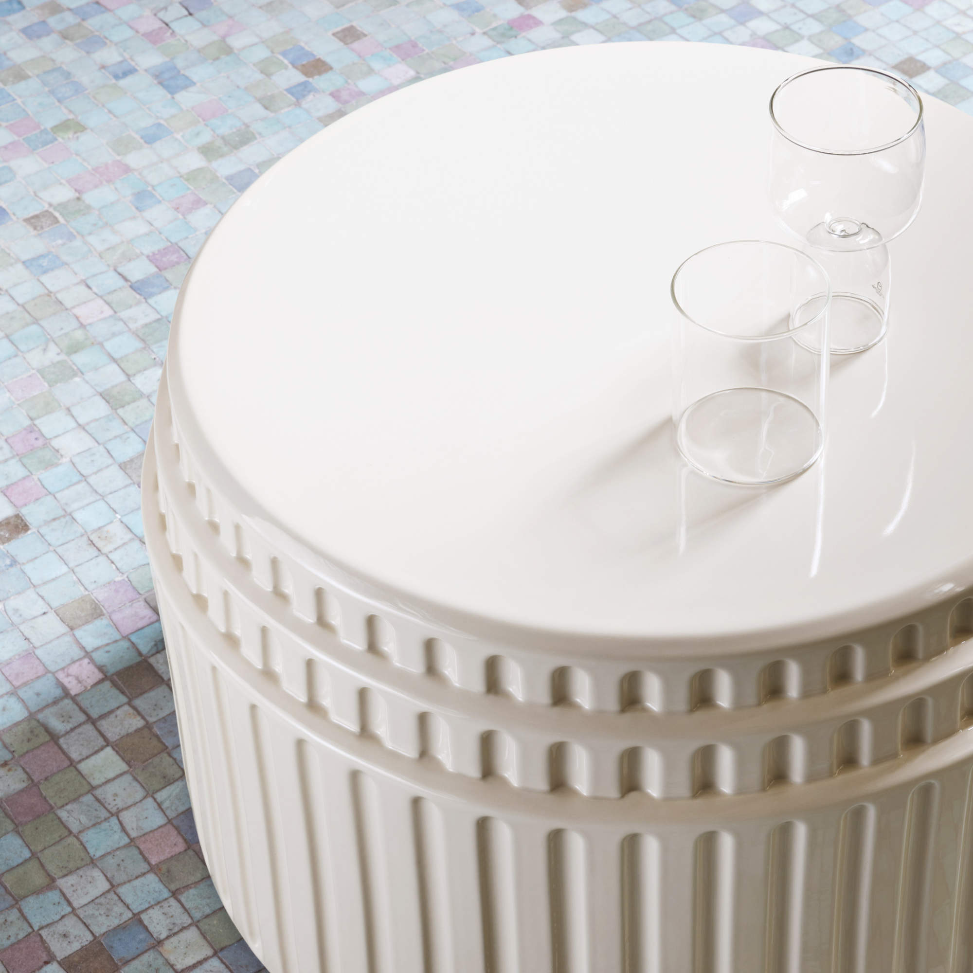 Kolos TS 07 Coffee Table - Glazed Cream Ceramic-3