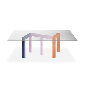 Penrose Dining Table - Multicolor/Clear Glass