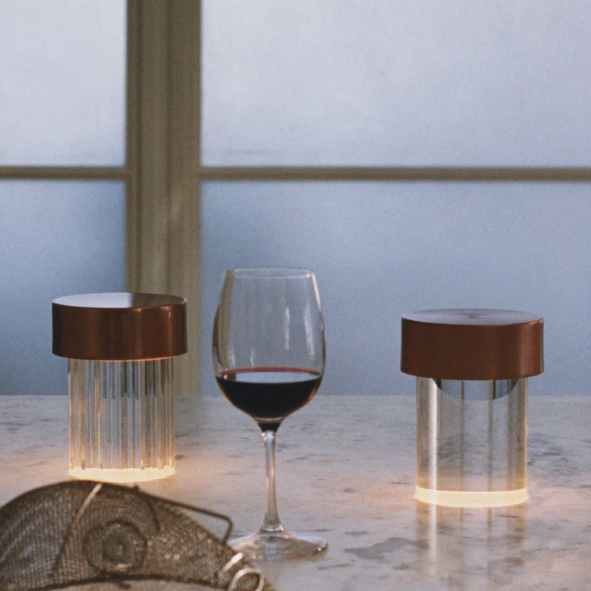 Last Order Fluted Portable Table Lamp - Satin Copper