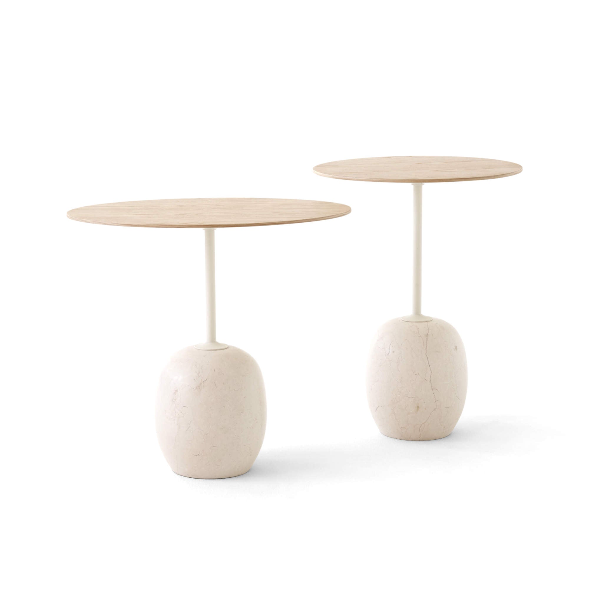 Lato LN9 Side Table - Lacquered Oak/Crema Diva Marble-3