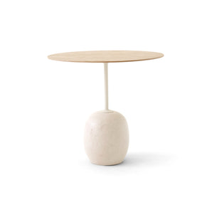 Lato LN9 Side Table - Lacquered Oak/Crema Diva Marble