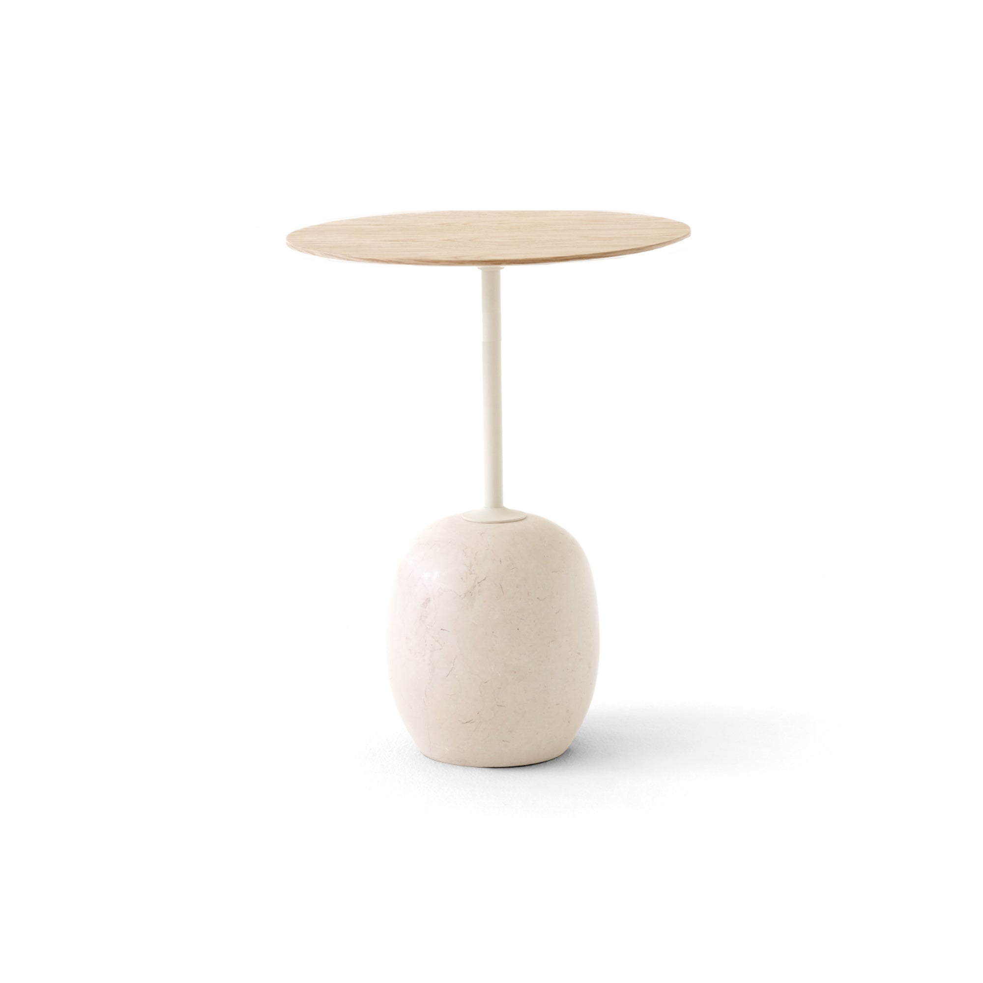 Lato LN8 Side Table - Lacquered Oak/Crema Diva Marble-1