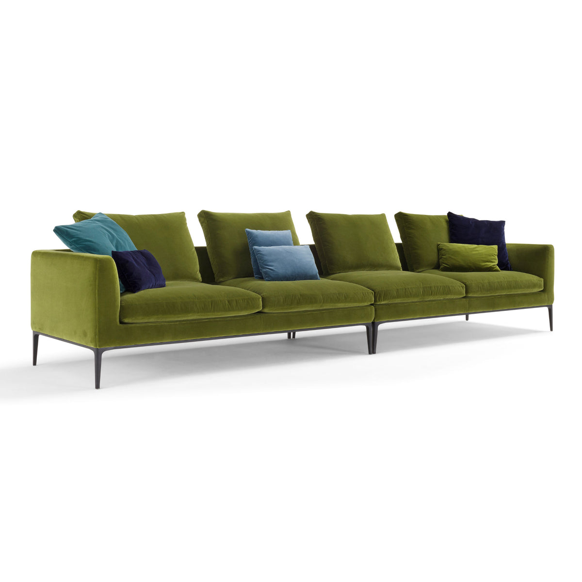 Leonard Sofa – 392x92 / Metal (Ral 9005) / Velvet (Nobilis 18)-1