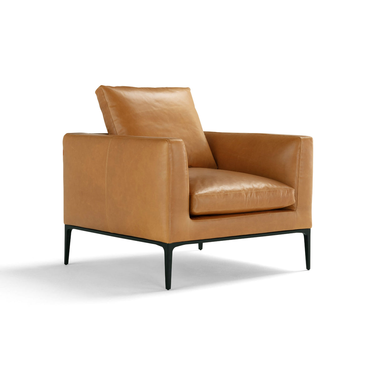Leonard Armchair – 95x92 / Metal (Ral 9005) / Leather (Stone Wash 277)-1