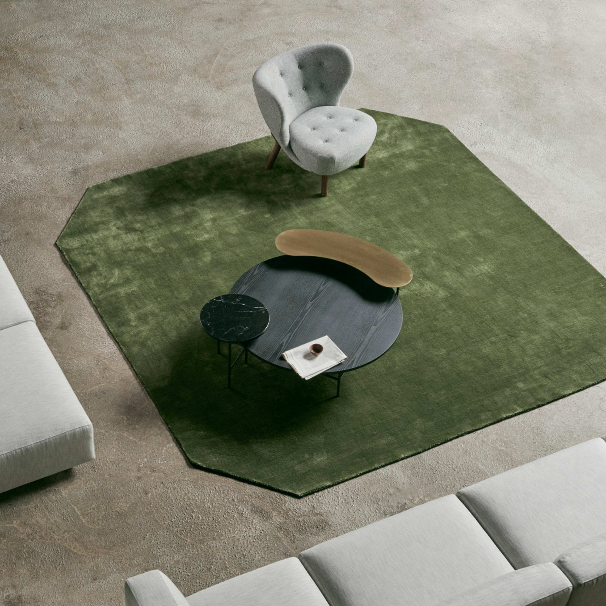 Palette JH25 Coffee Table - Brass/Marquina/Black Ash-3