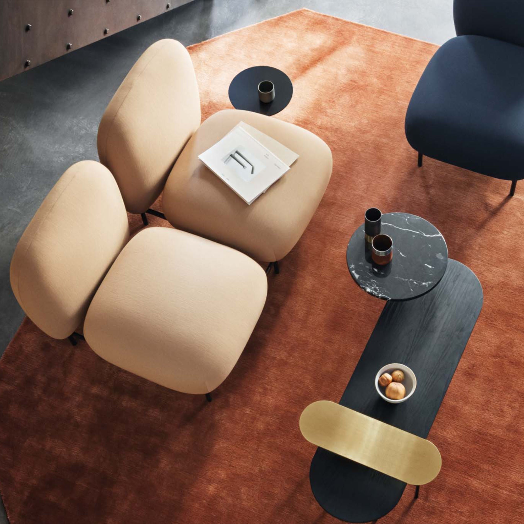 Palette JH7 Coffee Table - Brass/Marquina/Black Ash-3