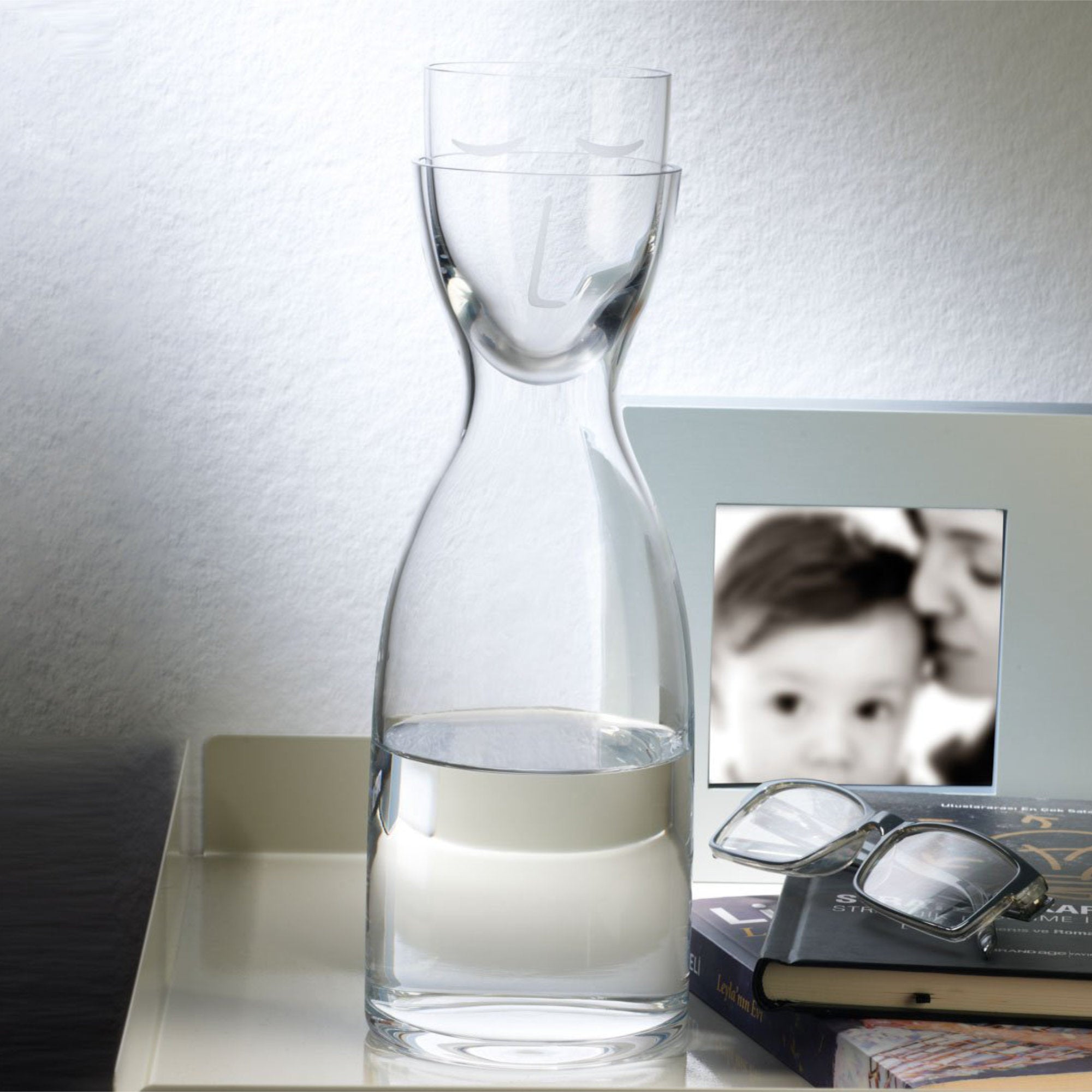 Mr. & Mrs. Water Night Bottle Set - Clear