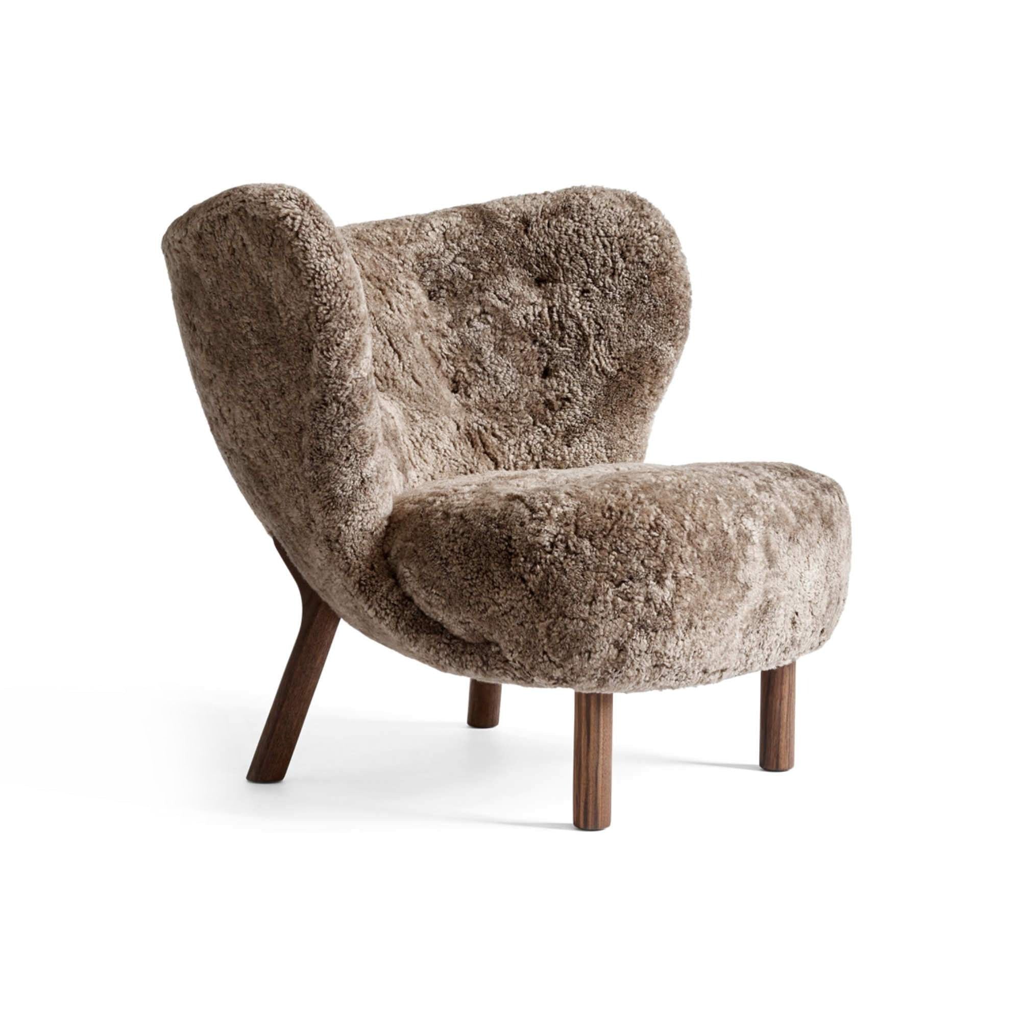 Little Petra VB1 Armchair - Walnut/Sheepskin Sahara 17 mm