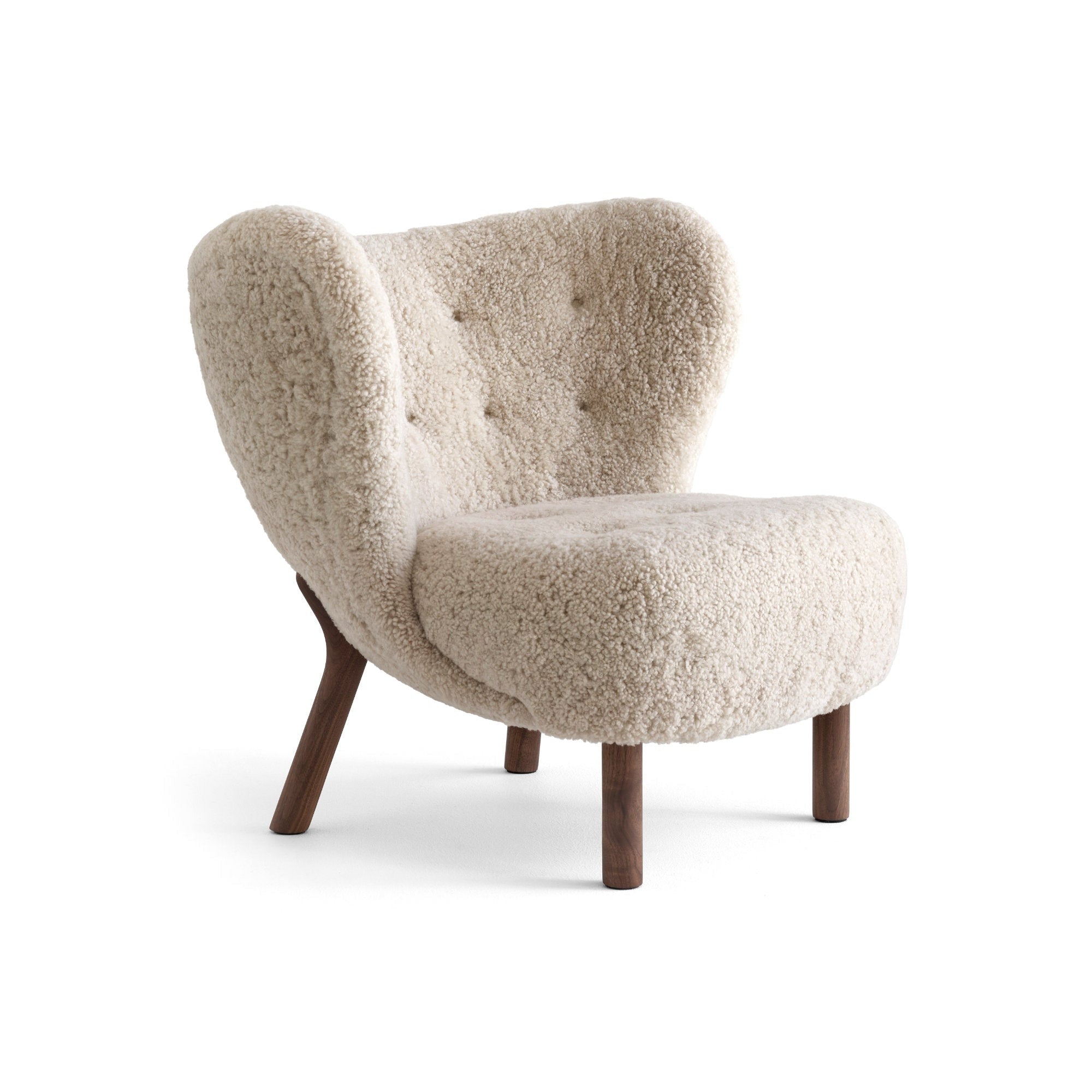 Little Petra VB1 Lounge Chair - Walnut/Sheepskin Sahara 17 mm