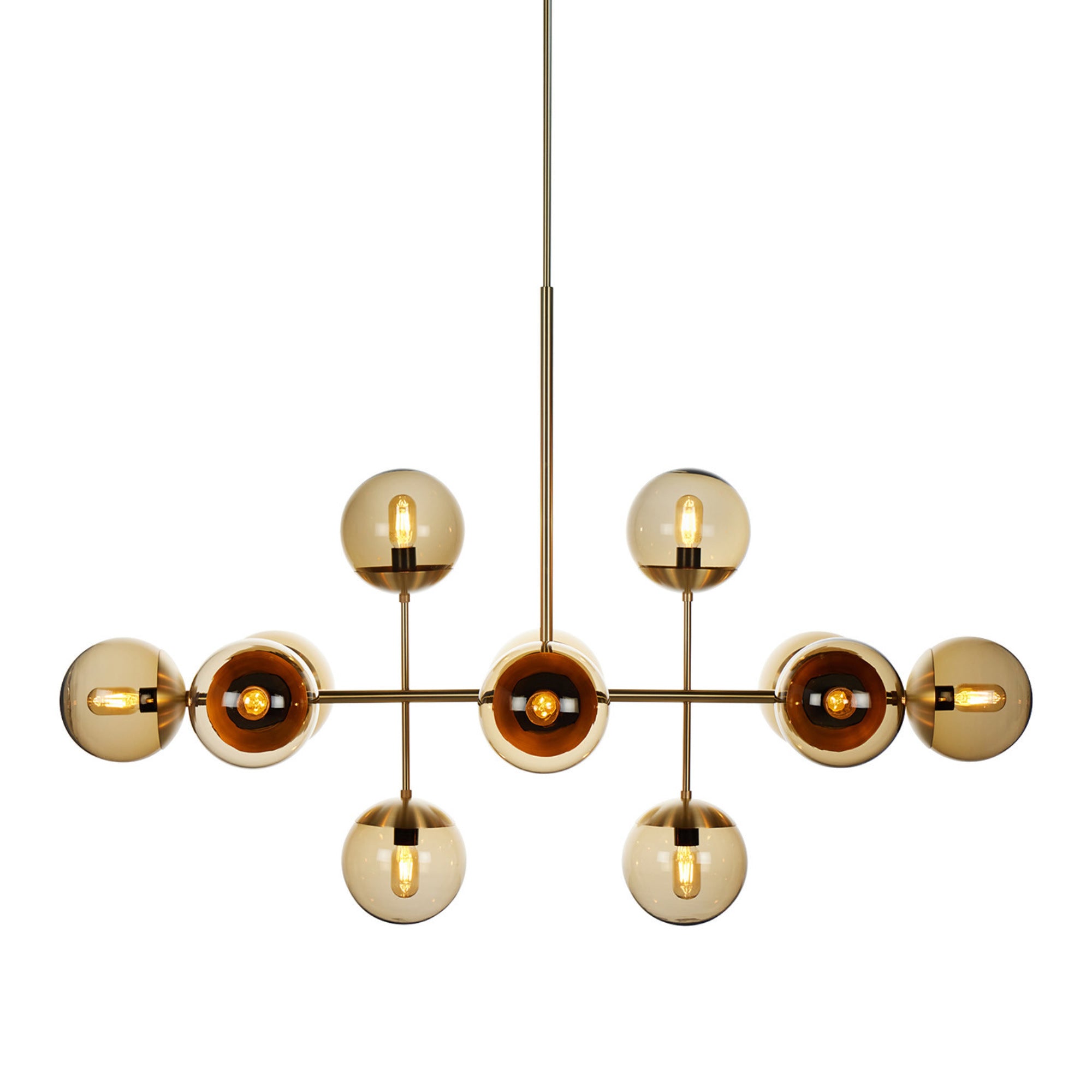 Lord 1530 Pendant Lamp - Brass/Brown Glass-1