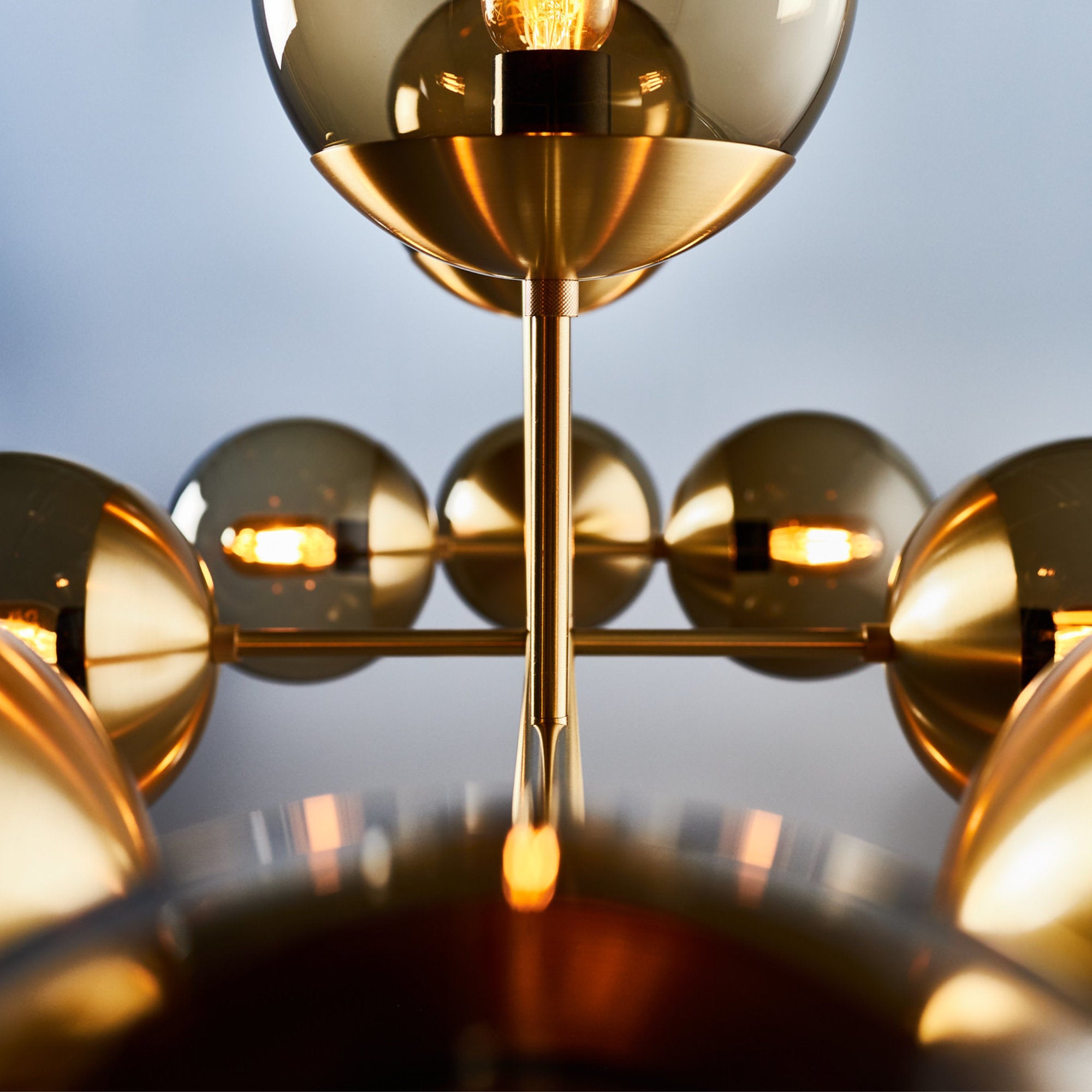 Lord 1530 Pendant Lamp - Brass/Brown Glass-2