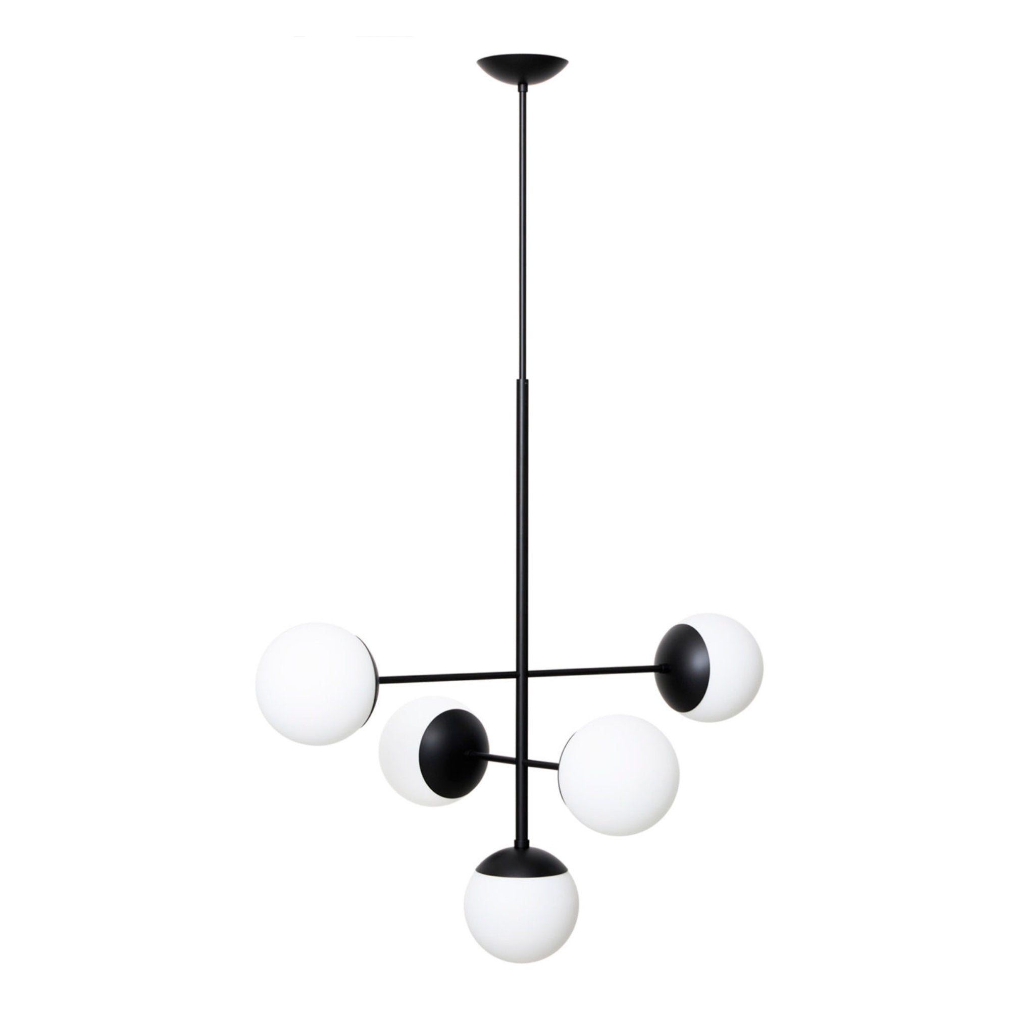 Lord 1535 Pendant Lamp - Black/Opal Glass-1