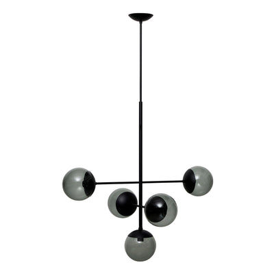 Lord 1535 Pendant Lamp - Black/Smoked Glass