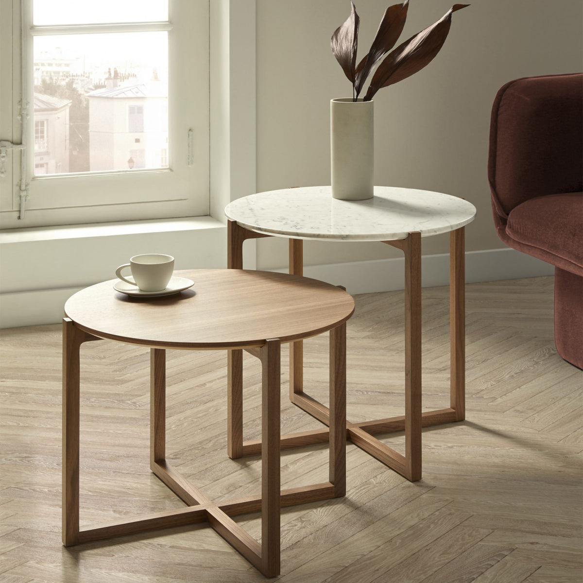Lotta Side Table – 45x50 / Wood (Walnut)