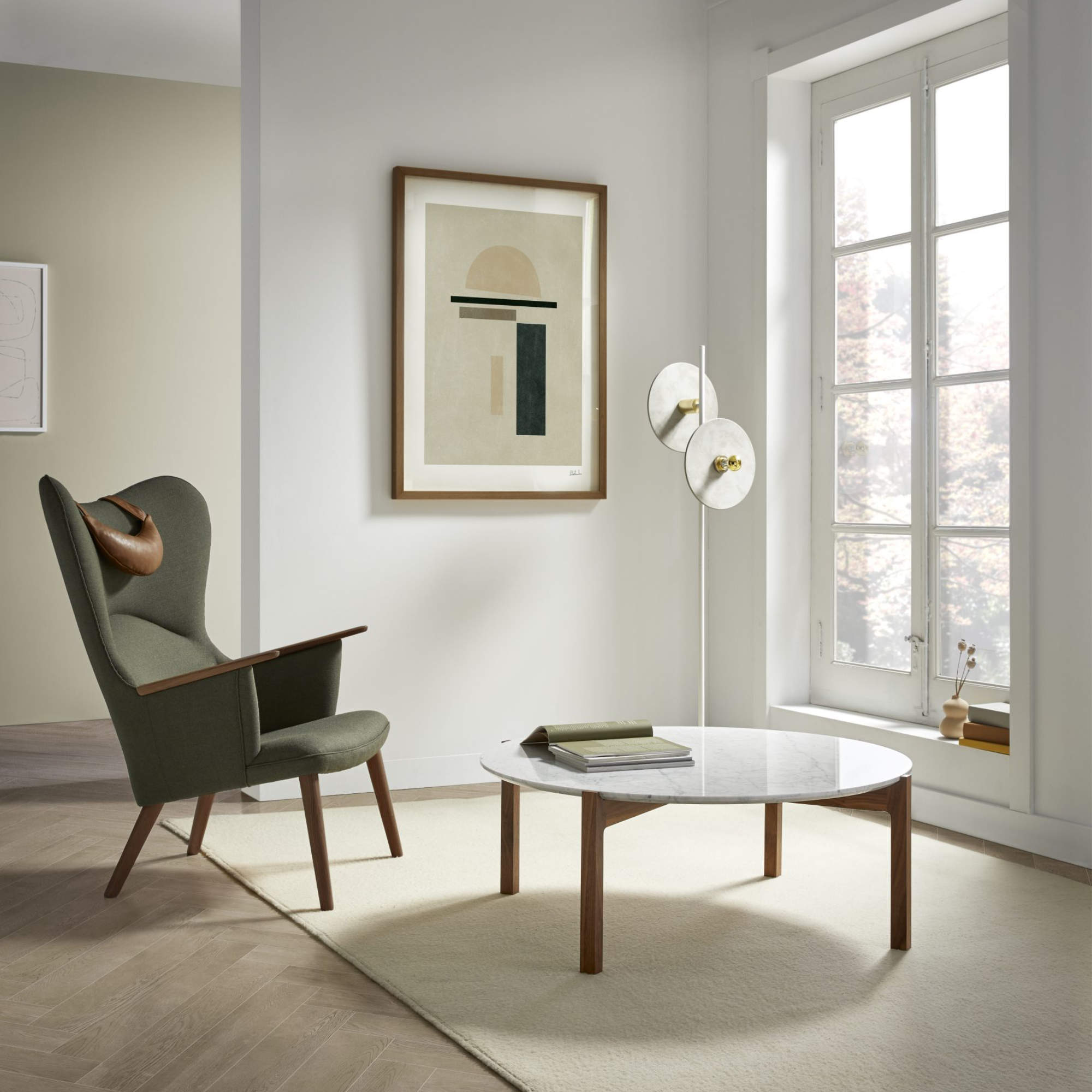 Lotta 77R Coffee Table - White Marble-2