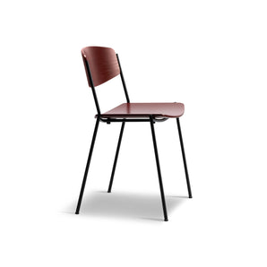 كرسي تناول الطعام Lynderup 3080 - فولاذ أسود/أحمر داكن رمادي