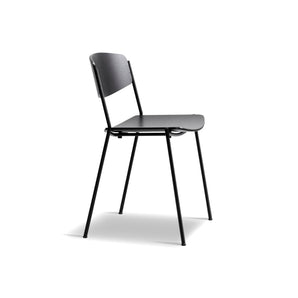 Lynderup 3080 Dining Chair - Black Steel/Black Lacquered Oak