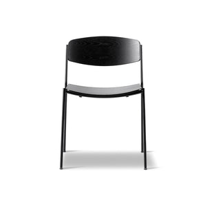 كرسي تناول الطعام Lynderup 3080 - فولاذ أسود/بلوط أسود مطلي