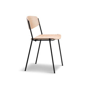 Lynderup 3080 Dining Chair - Black Steel/Lacquered Oak